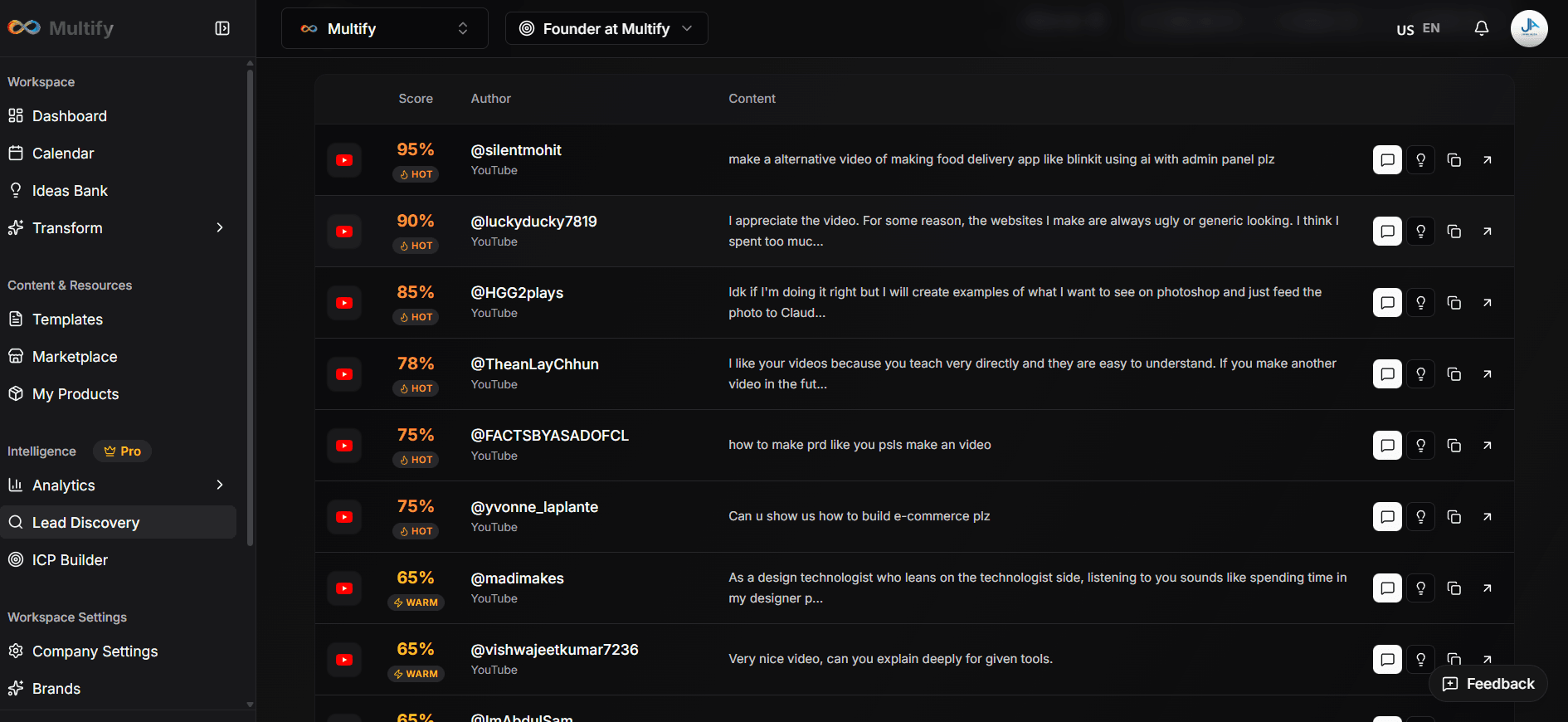 Multify Lead Discovery Dashboard